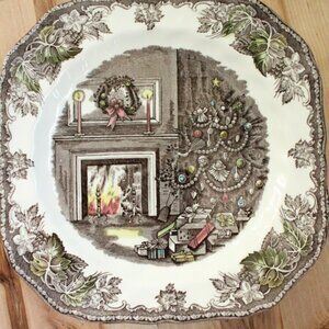 Set of 4 Vintage Square Salad Plates/Friendly Village (Christmas) Collection